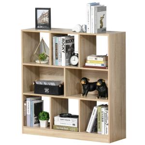 HOMCOM boekenplank 3-laags opbergplank kantoorplank displayplank voor thuiskantoor woonkamer MDF natuur 97,5 x 30 x 100 cm