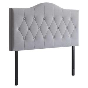 HOMCOM hoofdeinde voor bed van populierenhout met grijze polyester stoffering 185x8x134 cm