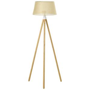 HOMCOM vloerlamp staande lamp vloerlamp met bamboe houten statief modern artistiek voor de woonkamer slaapkamer PVC ABS 67x 67 x 154 cm