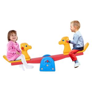 HOMCOM speeltuinwip met hertvorm kinderwip carrouselwip voor 1-4 jaar, kinderen kunststof veelkleurig 150 x 32 x 60 cm