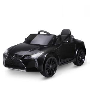 HOMCOM kinderauto kinderwagen de officieel gelicentieerde Lexus LC500 waar je bovenop zit voor 3-6 jaar elektrische auto met 2.4 G afstandsbediening MP3/USB licht muziek kunststof metaal zwart 106 x 43 x 44 cm