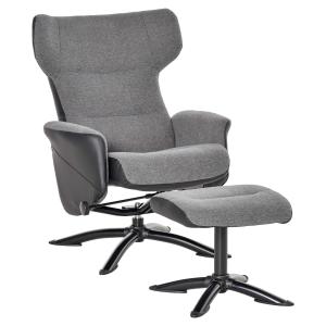 HOMCOM Relaxsessel Liegesessel Ruhesessel mit Fußstütze und Couch 360° drehbar Grau