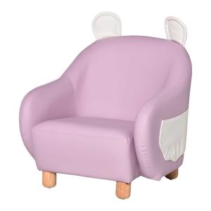 HOMCOM kinderfauteuil kinderbank kinderbank stoel ligbank met schattige dierenvorm waterdicht voor 3-6 jaar kinderen roze 50x53,5x59cm