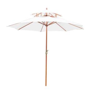 Drewniany parasol przeciwsłoneczny ogrodowy podwójny dach 2,7m Outsunny