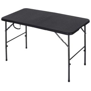 Outsunny Steel Frame 4ft Portable Folding Picnic Table Brown