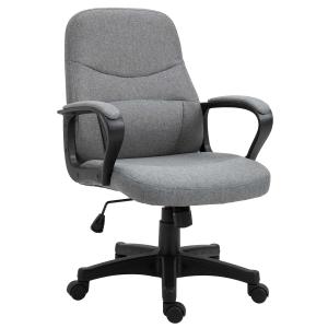 Vinsetto directiestoel met massagefunctie massagestoel in hoogte verstelbare draaistoel bureaustoel ergonomisch lijndesign tweepunts vibratie met USB-interface in hoogte verstelbaar polyester PP-kunststof grijs 59 x 63 x 92-101 cm