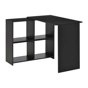 HOMCOM hoekbureau bureau L-vormig bureau computerbureau PC laptop gametafel hoek opbergvak kantoor zwart 100 x 90 x 75 cm