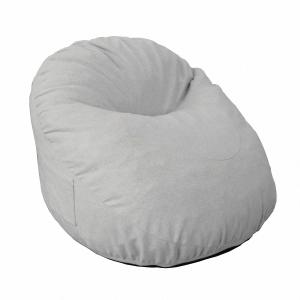 HOMCOM zitzak opblaasbare sofa vloer fauteuil gewatteerd zitkussen met 2 zijvakken wasbaar voor woonkamer ligstoel slaapkamer polyester stof schuimvulling lichtgrijs Ø 115 x 71 cm