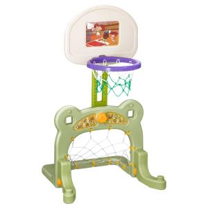 HOMCOM 2 in 1 Sport Center Basketball Hoop Stand Soccer Net Toddler Activity Toy Game