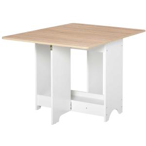 HOMCOM Drop-Leaf Dining Table Folding Desk Foldable Bar Table with Storage Shelf