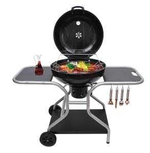 Outsunny Charcoal Trolley Barbecue Grill W/ Wheels