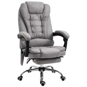 Vinsetto Distressed Leather-Look 6-Point Massage Office Chair Grey