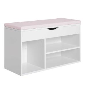 HOMCOM Wooden Shoes Cabinet Bench Hidden Storage Padded Seat Organiser Footwear