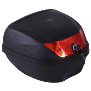 HOMCOM 28L Motorcycle Tail Box W/ 2 Keys-Black/Red