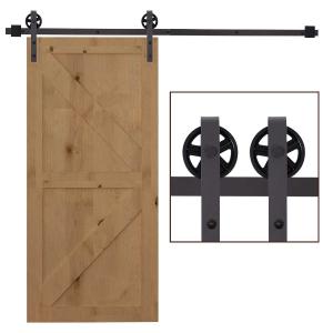 HOMCOM 6ft Single Sliding Barn Door Style Track Kit