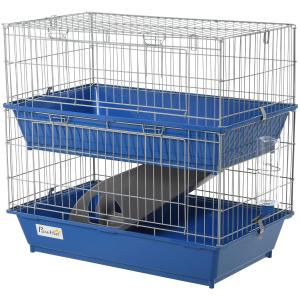 PawHut Metal 2-Tier Small Animal Cage Blue