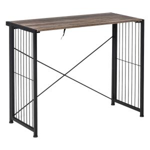 HOMCOM biurko biurko komputerowe stół biurowy domowe biuro stół składany płyta wiórowa E1 metalowa rama industrialny design rustykalny brązowy + czarny 90 x 45 x 74 cm