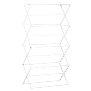 HOMCOM suszarka do prania składana 8-poziomowa stojak na pranie suszarka na pranie metal tworzywo sztuczne biały 74 x 35 x 144 cm