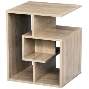 HOMCOM 3-Tier Side End Table Open Shelves Storage Coffee Book Magazine Desk Shelving