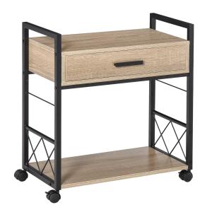 Stolik HOMCOM wózek do serwowania na kółkach wózek kuchenny stolik kawowy z szufladą schowek kredens ruchomy
Płyta wiórowa kolor naturalny 60 x 30 x 65 cm