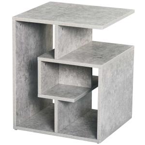 HOMCOM 3-Tier Side End Table Open Shelves Storage Coffee Book Magazine Desk Living Room