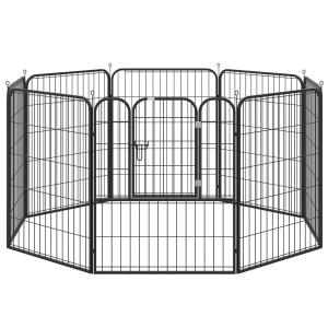 PawHut 4 Sizes Pet Playpen Dog Rabbit Puppy Cage Folding Run Fence Garden Metal Hutch