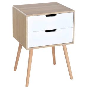 HOMCOM Side Cabinet, 50Wx40D x70H cm-Natural Wood Colour