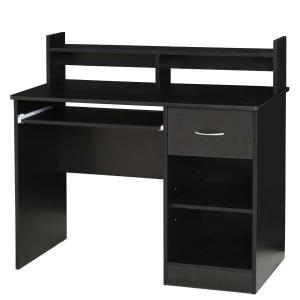 HOMCOM biurko komputerowe biurko biurko gamingowe, biurko do komputera z szufladą płyta wiórowa E1 czarny 104 x 48 x 95,5 cm