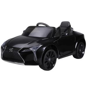 HOMCOM samochód dziecięcy pojazd dla dzieci oficjalnie licencjonowany jeździk Lexus LC500 dla dzieci w wieku 3–6 lat samochód elektryczny z pilotem 2,4G MP3/USB światła muzyka tworzywo sztuczne metal czarny 106 x 43 x 44 cm
