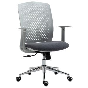 Vinsetto bureaustoel bureaustoel draaibare bureaustoel ergonomische computerwerkstoel met hoge rugleuning en in hoogte verstelbare PP rugleuning in hoogte verstelbaar schuim 94,5-102,5 cm grijs