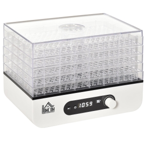 Dehydrator Suszarka z 5 poziomami 72-godzinny timer 400 W biały