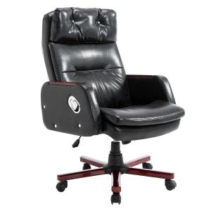 HOMCOM PU Leather Adjustable Office Chair-Black