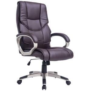 HOMCOM PU Leather Ergonomic Executive Office Desk Chair Brown