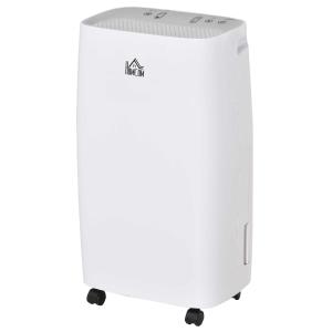 HOMCOM Luftentfeuchter mit Rollen Raumgröße 18-28㎡ 12L/24h ABS Kupfer Aluminium