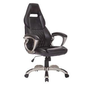 HOMCOM PU Leather Padded Home Office Chair with Adjustable Height Black