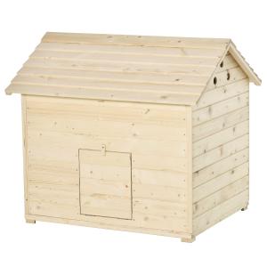 PawHut eendenhok eendenhok met te openen kanteldak kippenhok kippenhok kippenhok met verhoogde vloer en oprit op de voordeur dennenhout naturel 100 x 82,5 x 91 cm