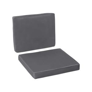 Outsunny 2 Piece Cushion Seat Cushion Back Pad for Rattan Furniture Indoor and Outdoor