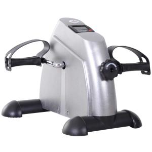 HOMCOM Under Desk Bike Mini Exercise Bike Fitness W/LCD Display, 9Wx 40Dx 31Hcm-Silver