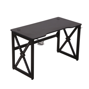 Biurko komputerowe stół na komputer biurko LED z regulowanymi nóżkami metal MDF