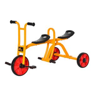 HOMCOM driewielers voor 2 kinderen 3-5 jaar kinderloopfiets met grote banden kindervoertuig jongens meisjes staal kunststof veelkleurig 101 x 60 x 63 cm