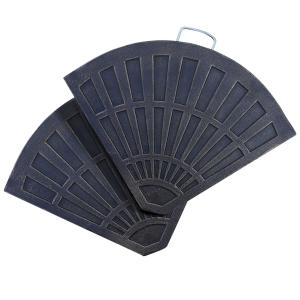 Outsunny Juego de 2 Piezas Base de Sombrilla Parasol Excéntrico Pies Soporte de Sombrilla Banana de Patio Jardín 66x47x4.2cm Resina