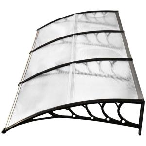 Outsunny Tejadillo de Protección 295x90x25 cm contra Sol y Lluvia para Puertas Ventanas Marquesina de Techo Aleación de Aluminio Duradero