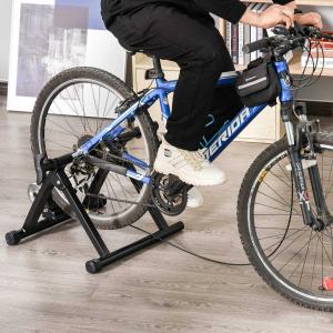 HOMCOM Rodillo Bicicleta con Resistencia de 8 Niveles Entrenamiento Doméstico Entrenador de Bicicleta Ejercicio Plegable Acero 120kg Negro