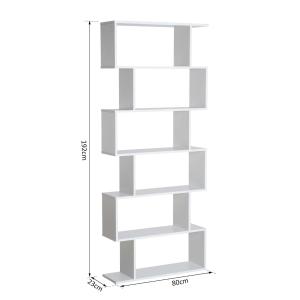 HOMCOM Estantería Librería 6 Estantes Comedor Salón Diseño Moderno Montaje de Pared 80x23x192cm Madera