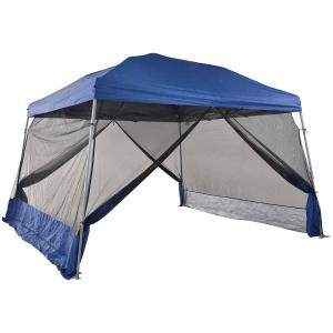 Outsunny Carpas para Exterior Plegable para Jardín o Camping 360x360x260cm Cenador para Exterior con Mosquitera - Color Azul