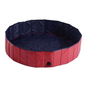 PawHut Piscina Plegable para Perros Bañera para Mascotas Gatos de PVC Antideslizante Resistente al Desgaste Adecuado para Interior y Exterior Ø140x30cm Rojo
