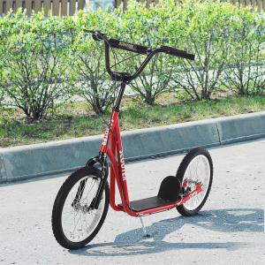 HOMCOM Scooter Patinete para Niños Mayores de 5 Años con Manillar Ajustable en Altura 2 Neumáticos con Doble Freno 139x58x90-96cm Rojo