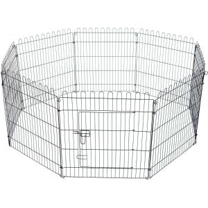 PawHut Parque Perros Jaula Plegable Mascotas Cerca Entrenamiento Cachorros 8 Vallas (71x76cm)