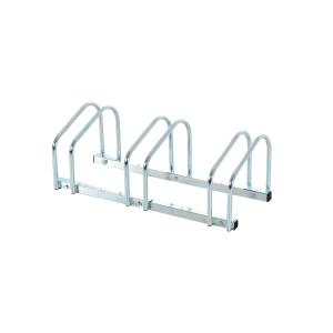 HomCom® Aparcamiento 3 Bicicletas Soporte Aparcar Bici Suelo y Pared Garaje Almacenamiento Acero Plateado 70,5x33x27cm