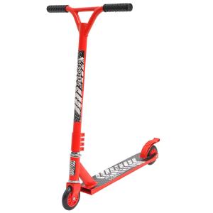HOMCOM Patinete de Acrobacia Stunt Scooter Kick Trick Freestyle Scooter Patinete Clásico Barra Fija Giratorio 360° Carga 100kg Aluminio 68,5x49x78,5cm Rojo